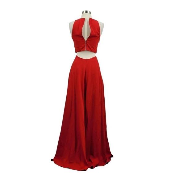 Ali & Jay Bohemian Rhapsody Maxi Dress in Red Cut Out Side Back Size XS NWT - Picture 5 of 12